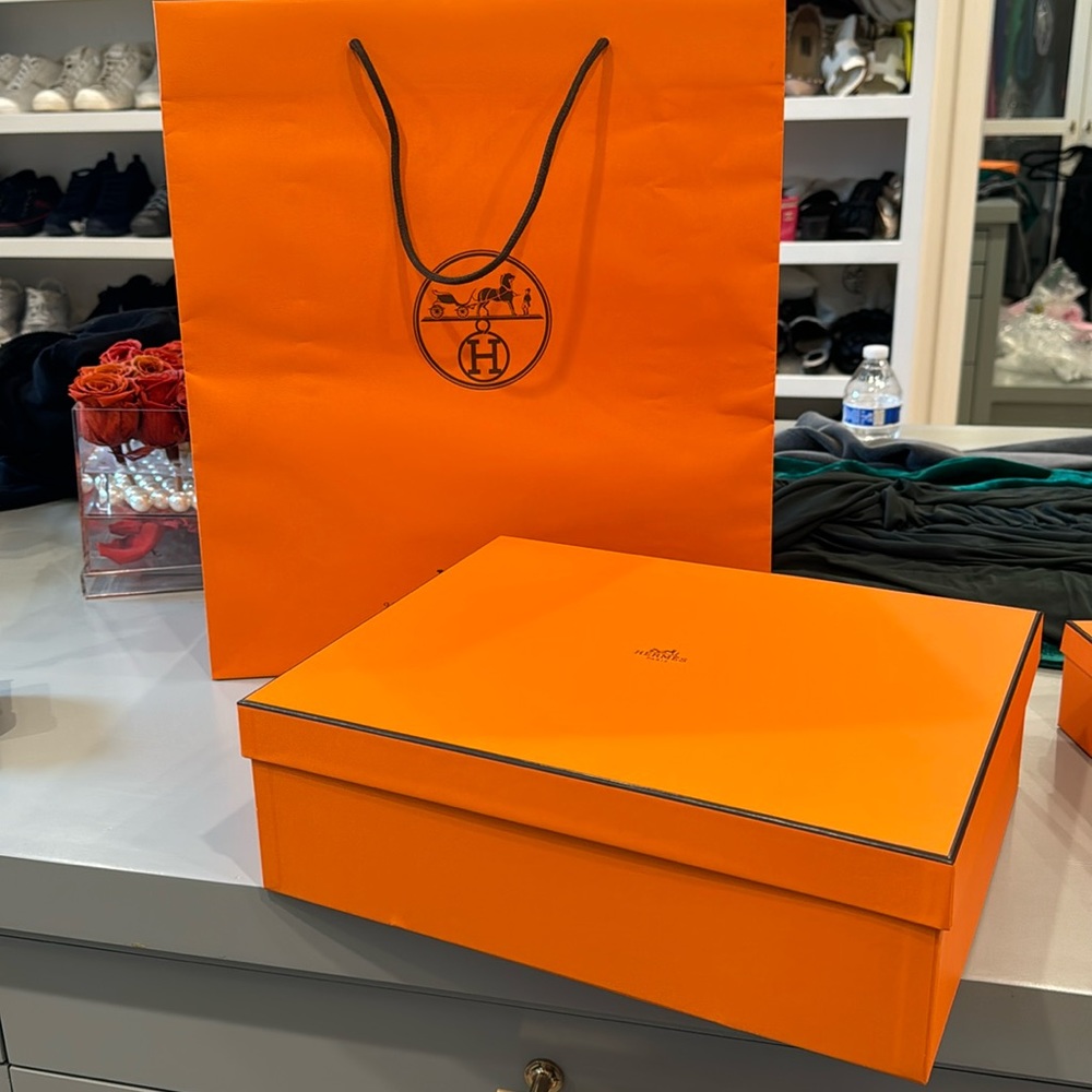 Hermes box and bag and ribbon